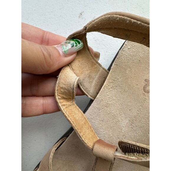 SAS Leather Sorrento Praline Adjustable Hook Loop T-Straps Suede Sandals 8 Wide - Picture 9 of 9